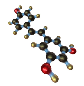 Exemplo de antioxidante - Molécula de Resveratrol