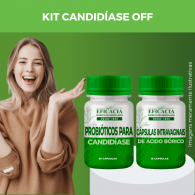 kit Candidíase Off  - Probióticos Para Candidíase 30 Cápsulas + Cápsulas de Ácido Bórico - 15 Unidades