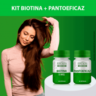 Kit Biotina 5mg - 60 Cápsulas + Pantoeficaz - 60 Cápsulas