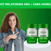 Kit Melatonina 5mg 60 cápsulas + GABA 400mg 60 cápsulas, Composto Premium