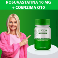Rosuvastatina 10mg com Coenzima Q10 50mg, Composto Premium -  30 Capsulas