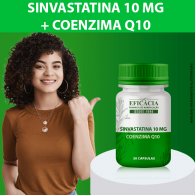 Sinvastatina 10mg com Coenzima Q10 50mg, Composto Premium - 30 Cápsulas