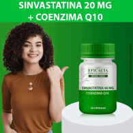 Sinvastatina 40mg com Coenzima Q10 50mg, Composto Premium - 30 Cápsulas