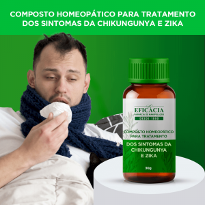Farmácia Eficácia Composto Homeopartico Tratatmento Chikungunya e Zika 30g 1