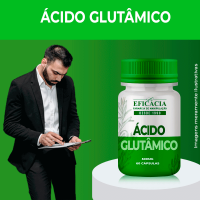 Ácido Glutâmico 500mg, Composto Premium - 60 Cápsulas 