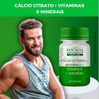 Cálcio Citrato 250mg + Vitamina D  5mcg + Vitamina K 45mcg + Magnésio 50mg - 60 Cápsulas