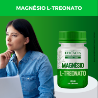 Magnésio L-Treonato 420mg, 100% Natural - 120 Cápsulas 