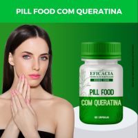 Pill Food com Queratina, Fórmula Premium - 120 Cápsulas 