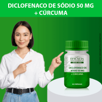 Diclofenaco de Sódio 50mg com Cúrcuma 500mg, Composto Premium - 30 Cápsulas