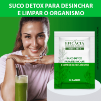 Suco Detox para Desinchar e Limpar o organismo, Composto Premium - 30 sachês