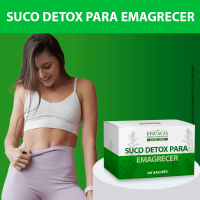 Suco Detox para Emagrecer, Composto Premium - 60 Sachês