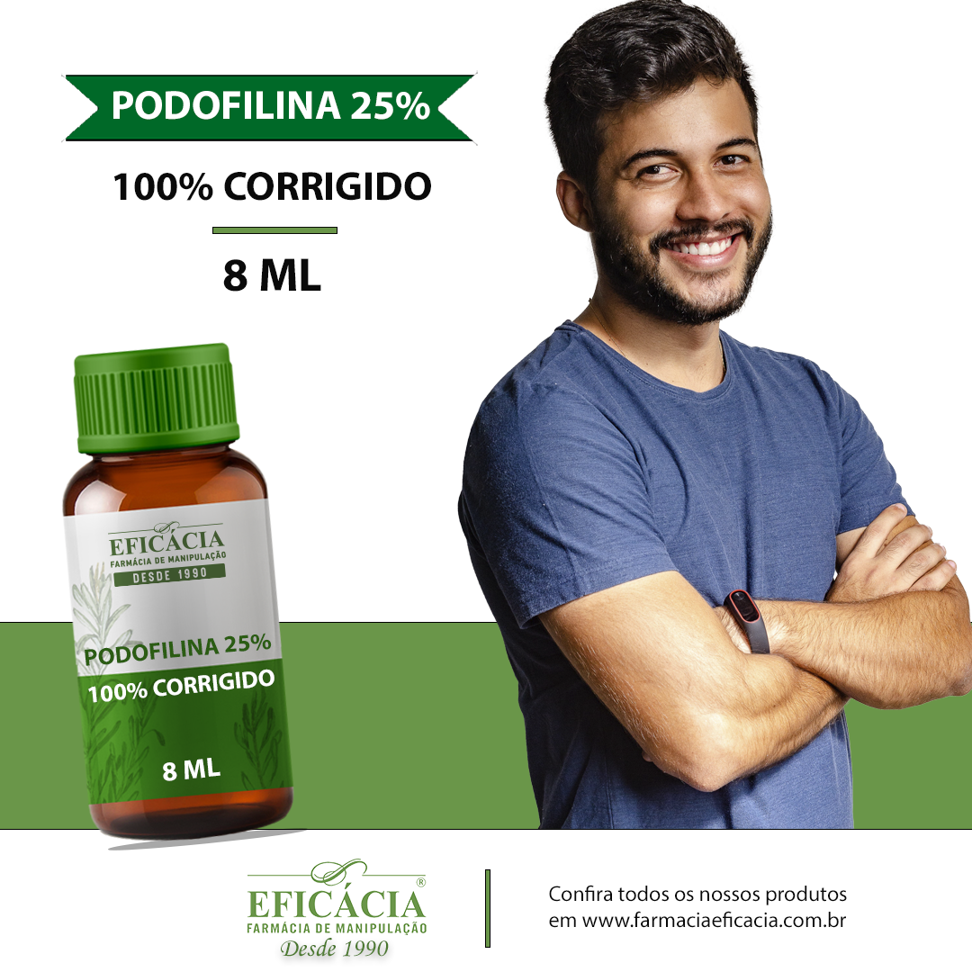 Podofilina 25% - 8 ml  - O ÚNICO 100% CORRIGIDO