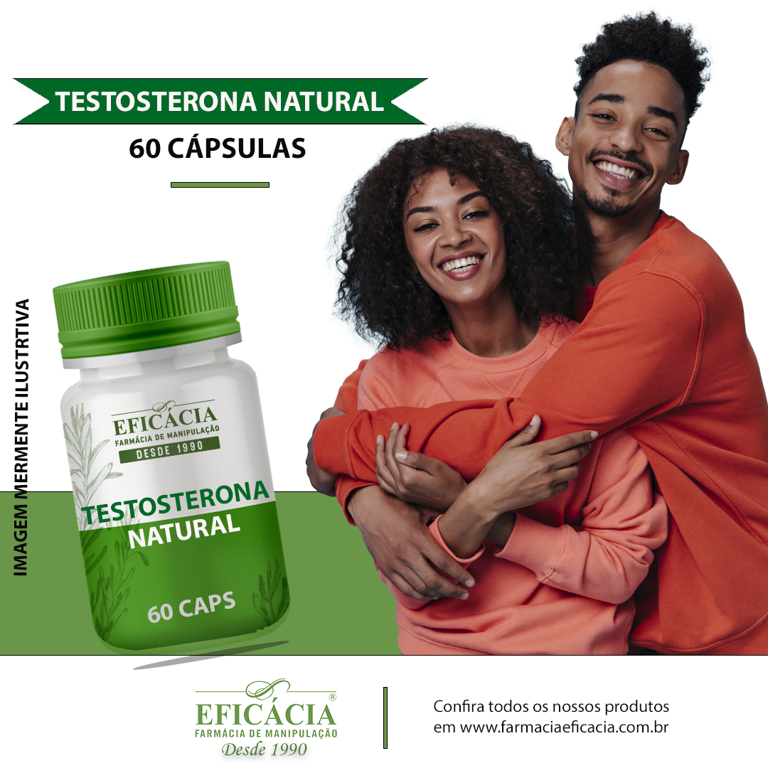 Testosterona Natural - 60 cápsulas - Farmácia Eficácia